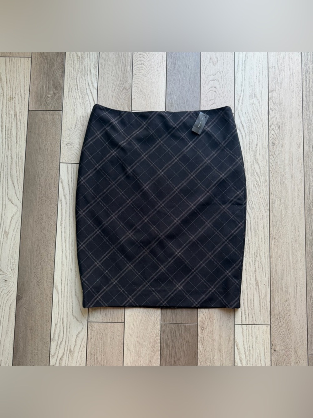 The Limited Black Plaid Pencil Skirt